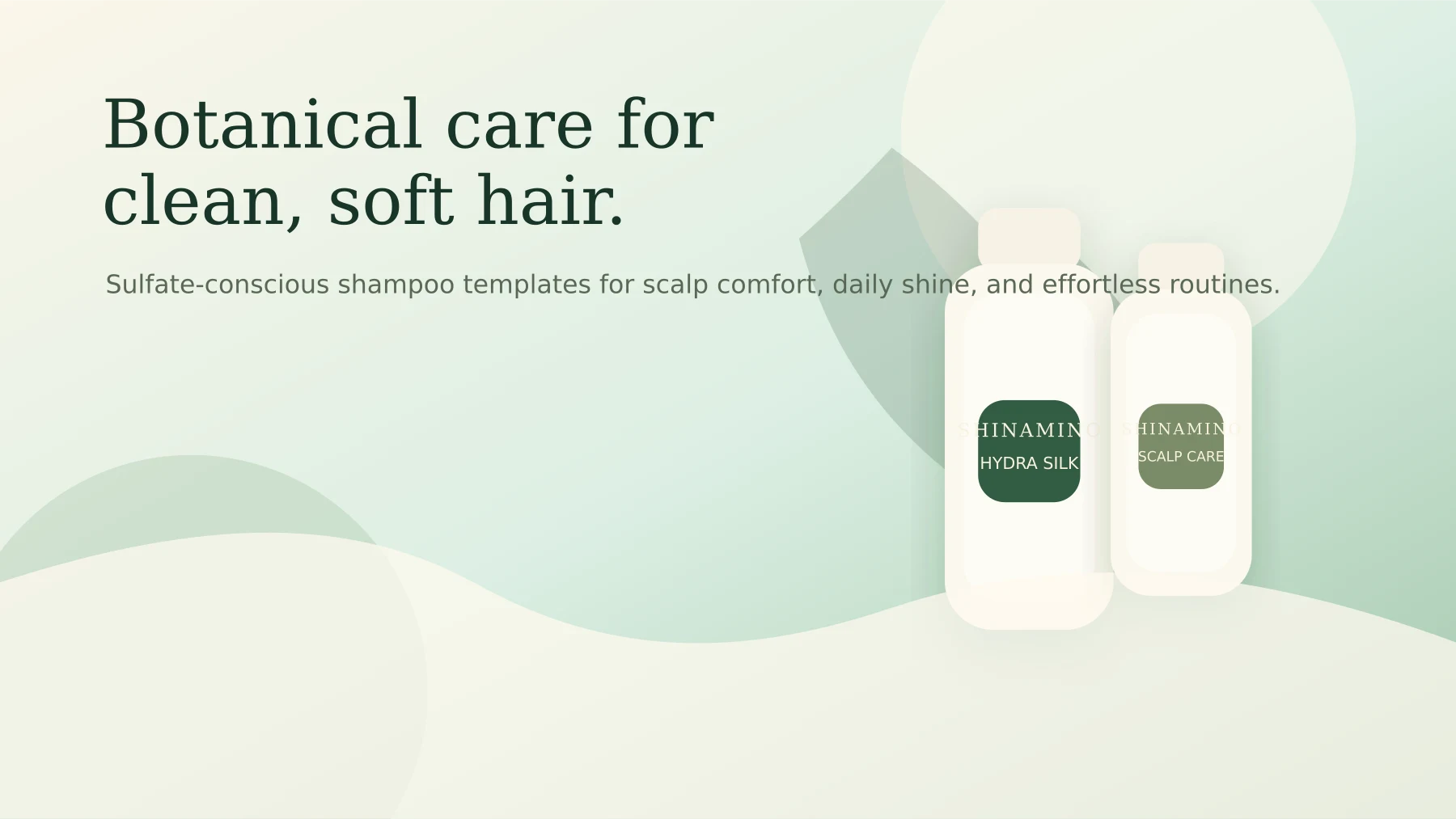 Botanical shampoo bottles